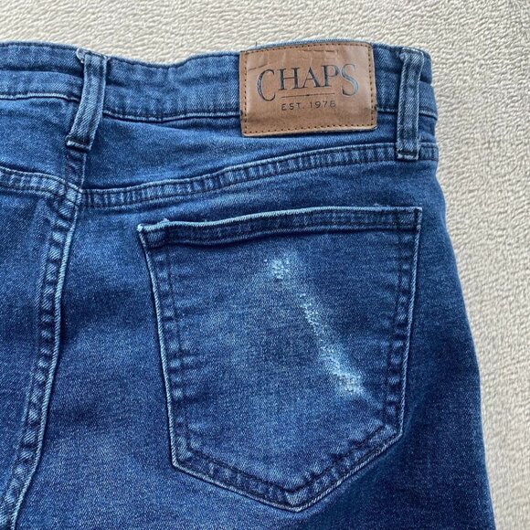 Chaps Men Jeans Size 32x30 Straight Fit Classic Blue Denim Casual Cotton Stretch - Picture 12 of 16